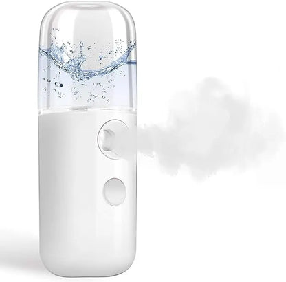 Nano Facial Steamer, Handy Mini Mister, USB Rechargeable Mist Sprayer, 30Ml Visual Water Tank Moisturizing&Hydrating for Face, Daily Makeup, Skin Care, Eyelash Extensions Comfort