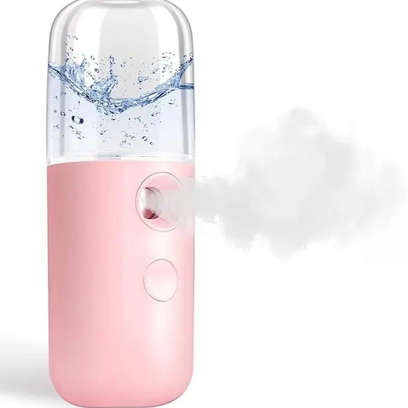 Nano Facial Steamer, Handy Mini Mister, USB Rechargeable Mist Sprayer, 30Ml Visual Water Tank Moisturizing&Hydrating for Face, Daily Makeup, Skin Care, Eyelash Extensions Comfort