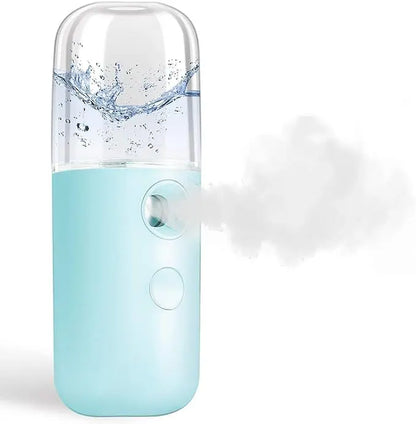 Nano Facial Steamer, Handy Mini Mister, USB Rechargeable Mist Sprayer, 30Ml Visual Water Tank Moisturizing&Hydrating for Face, Daily Makeup, Skin Care, Eyelash Extensions Comfort