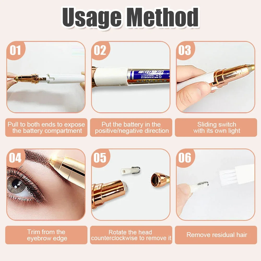 Eyebrow Trimmer Women'S Eyebrow Pencil Shaver Mini Portable Hair Removal Machine Eye Brow Shaper Razor Body Face Beauty Tool