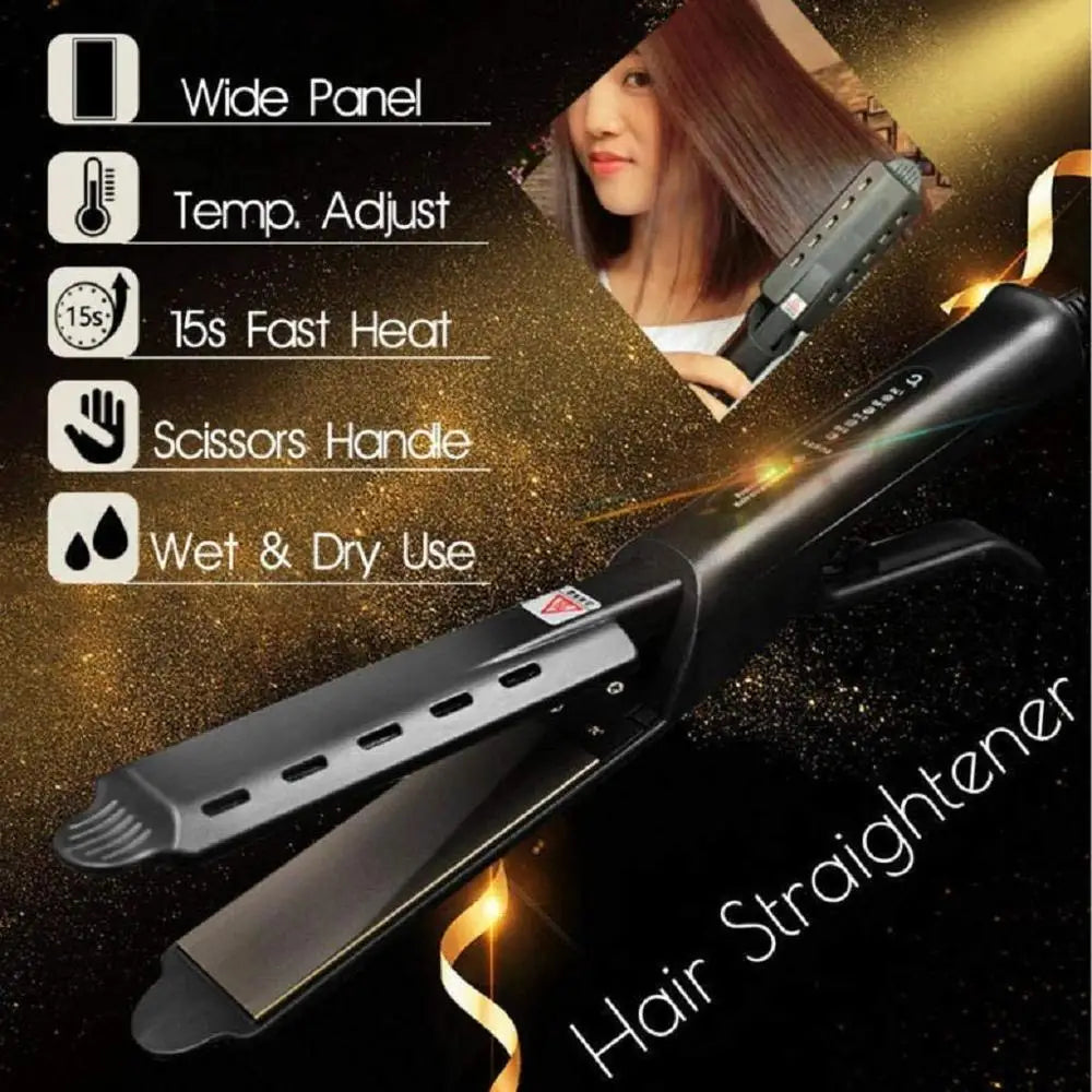 Hair Straightener Four-Gear Tourmaline Ceramic Ion Flat Iron Professional Electric Curler Steam Iron Straight Hair for Women