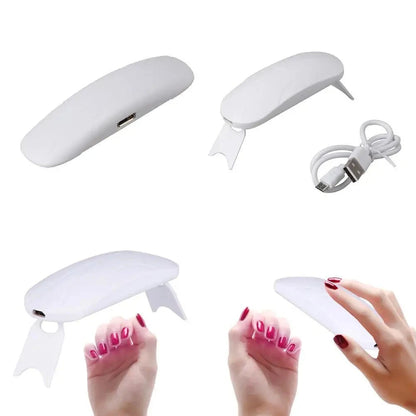 Mini Nail Dryer Machine Micro UV LED Lamp Portable USB Nail Gel Curing Machine Foldable Nail Polish Fast Dry Lighting 2 Speed