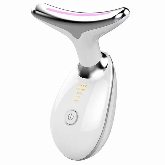 3 Colors LED Photon Therapy Neck Massager Face Lifting Tool Heating Skin Tighten Reduce Double Chin Anti-Wrinkle Remove Device